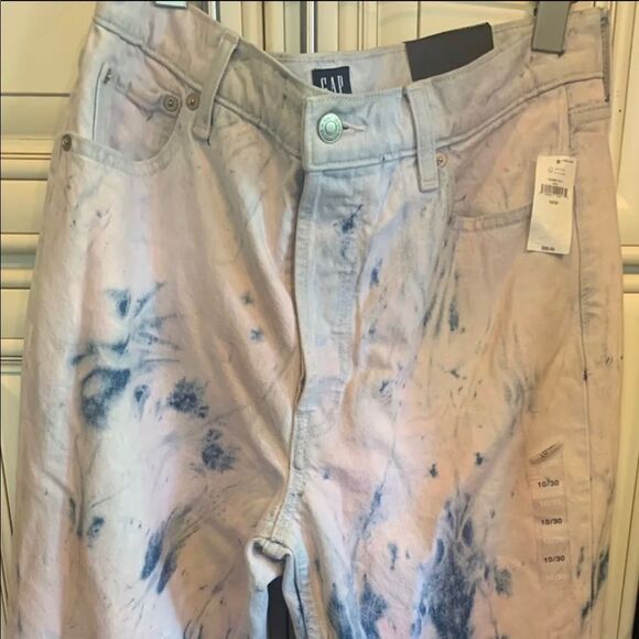 GAP WOMEN'S TIE DYE PINK CHEEKY STRAIGHT HIGH RISE JEAN NWT - Picture 1 of 7